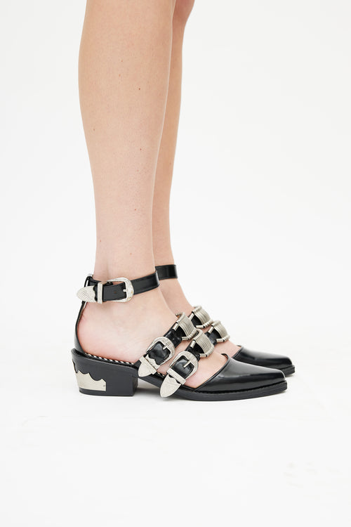 Toga Pulla Black 
Silver Western Heel