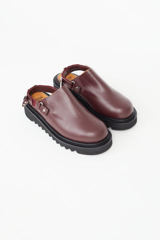 Toga Virilis Burgundy Leather Chunky Mule