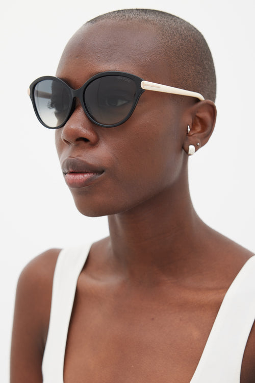 Tom Ford Black 
Cream TF342 Priscila Sunglasses