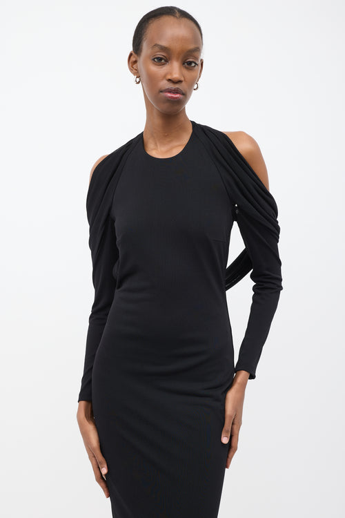 Tom Ford Black Drape Halter Gown