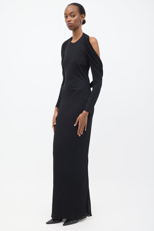 Tom Ford Black Drape Halter Gown