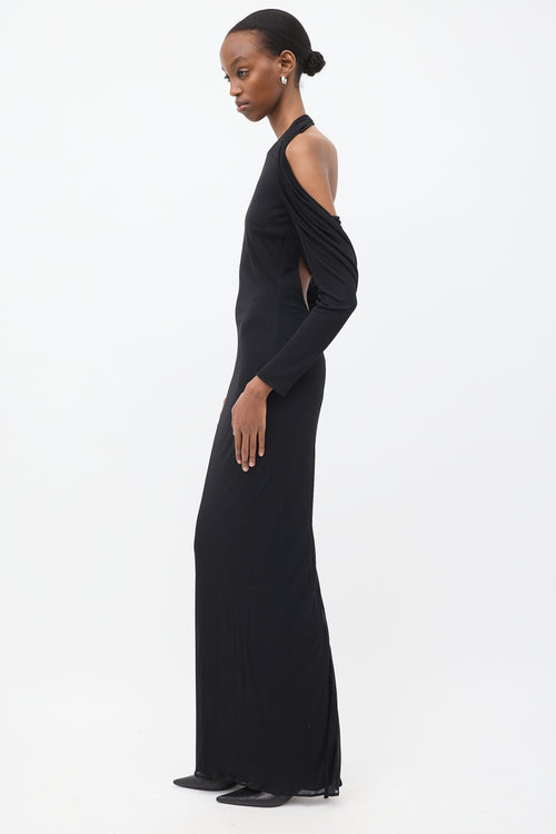 Tom Ford Black Drape Halter Gown