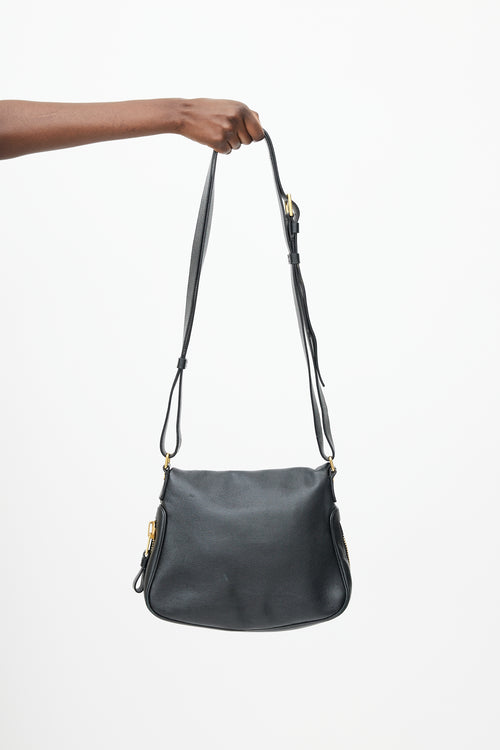 Tom Ford Black 
Gold Jennifer Leather Flap Bag