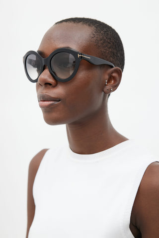 Tom Ford Black Chiara TF359 Round Sunglasses