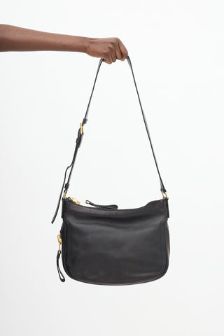 Tom Ford Black Leather Medium Jennifer Simple Zip Bag