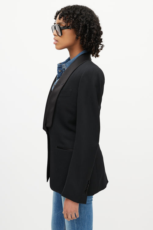 Tom Ford Black Wool Silk Shawl Collar Blazer