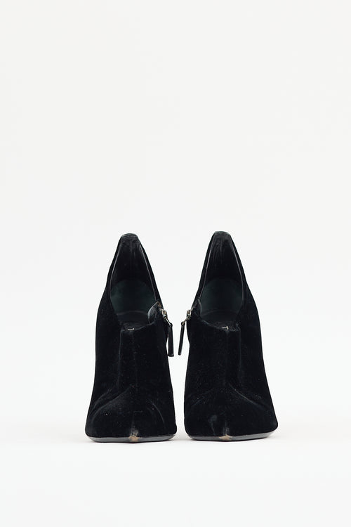 Tom Ford Black Velour Coulisse Ankle Boot