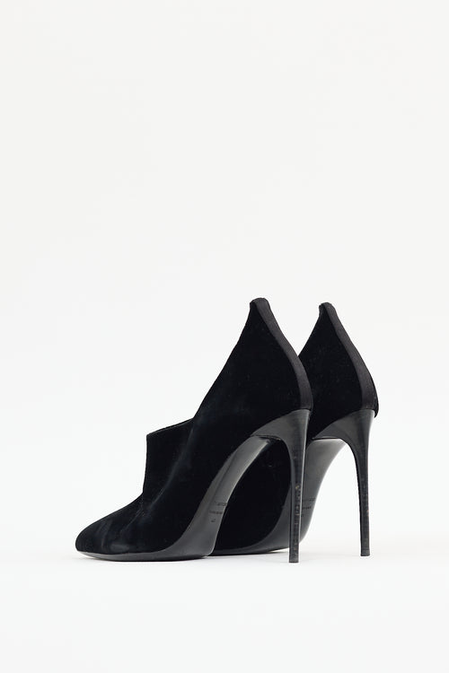 Tom Ford Black Velour Coulisse Ankle Boot