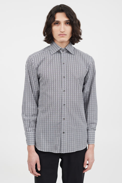 Tom Ford Black 
White Check Shirt