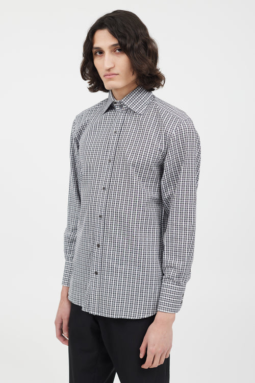 Tom Ford Black 
White Check Shirt