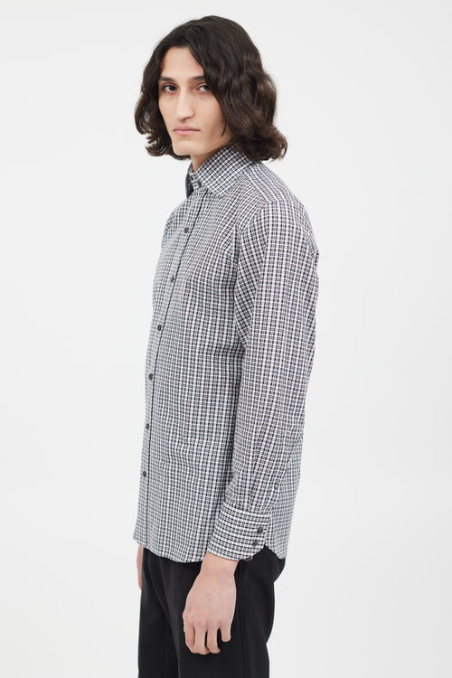 Tom Ford Black 
White Check Shirt