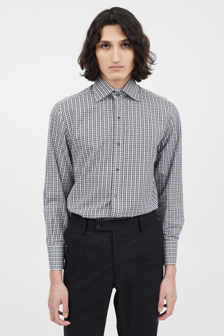 Tom Ford Black 
White Check Shirt