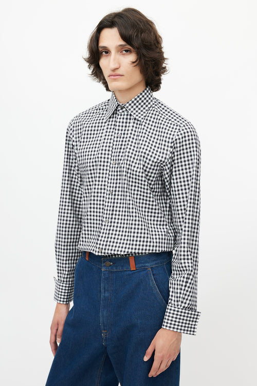 Tom Ford Black 
White Gingham Shirt