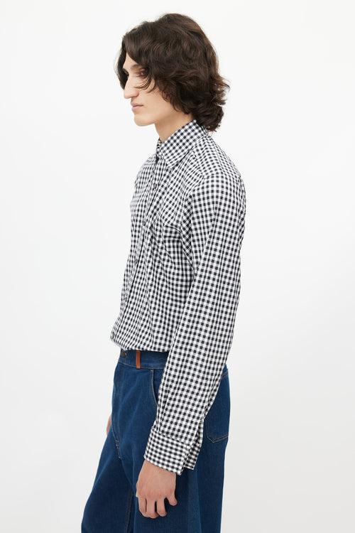 Tom Ford Black 
White Gingham Shirt