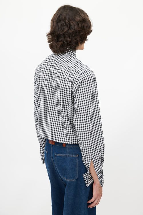 Tom Ford Black 
White Gingham Shirt