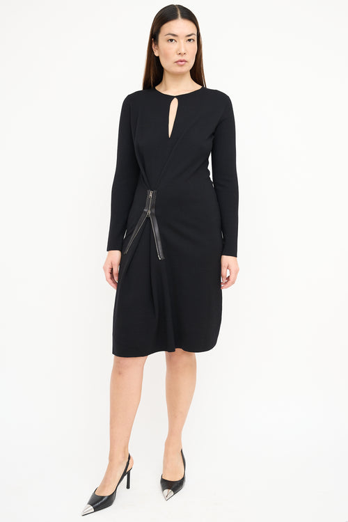 Tom Ford Black Wool Zip Dress