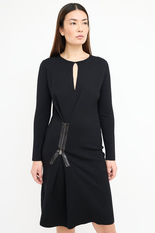 Tom Ford Black Wool Zip Dress