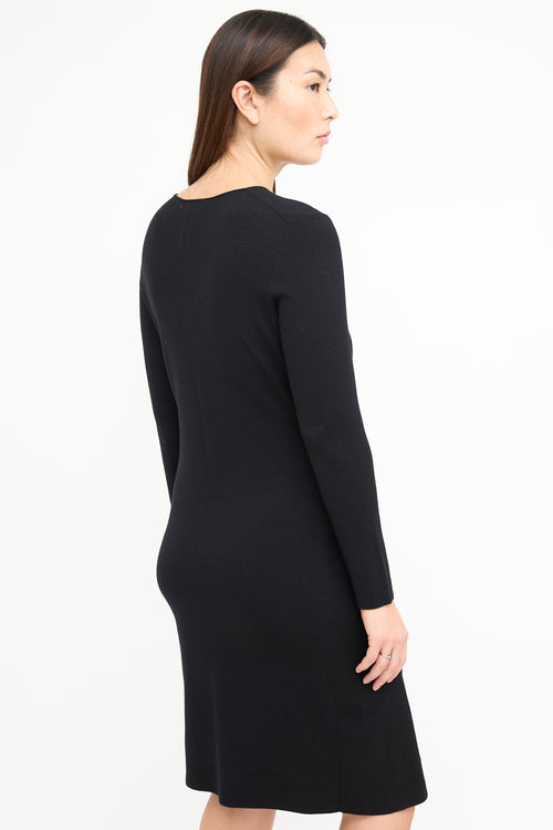 Tom Ford Black Wool Zip Dress