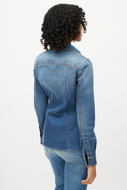 Tom Ford Blue Denim Long Sleeve Top