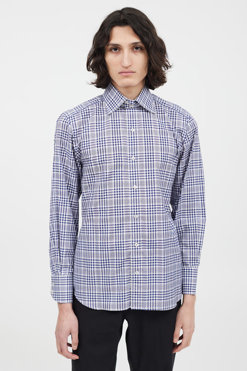 Tom Ford Blue 
White Check Shirt