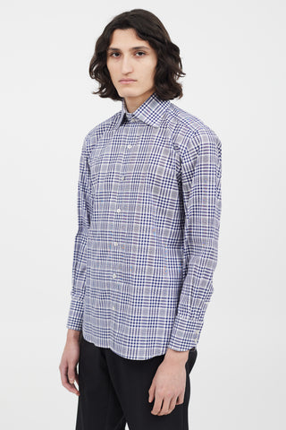 Tom Ford Blue 
White Check Shirt