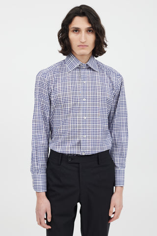 Tom Ford Blue 
White Check Shirt