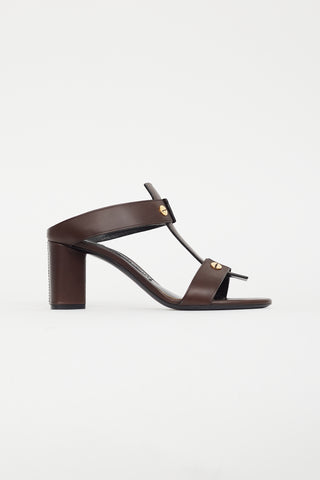 Tom Ford Brown 
Gold Leather Sandal