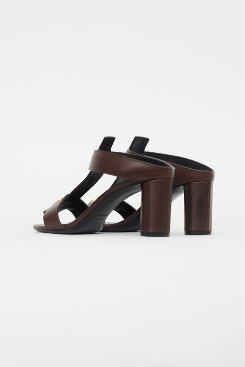 Tom Ford Brown 
Gold Leather Sandal