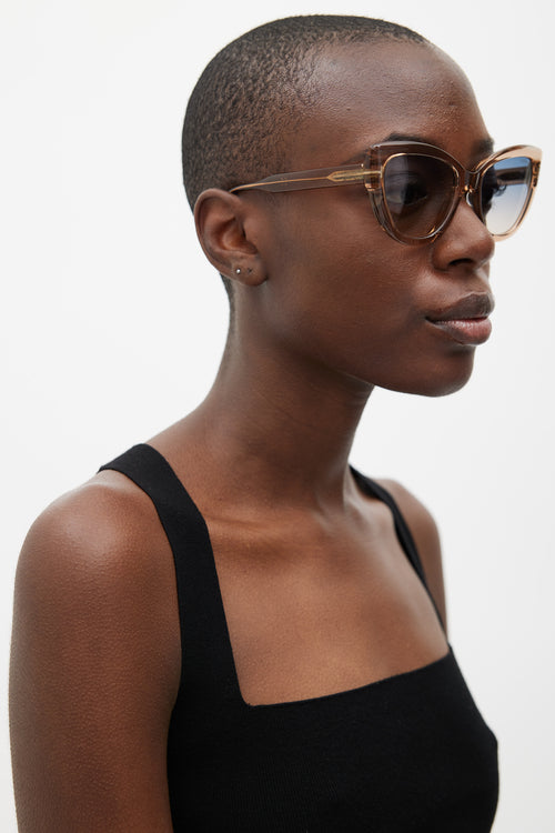 Tom Ford Brown Anya TF762 Tapered Sunglasses