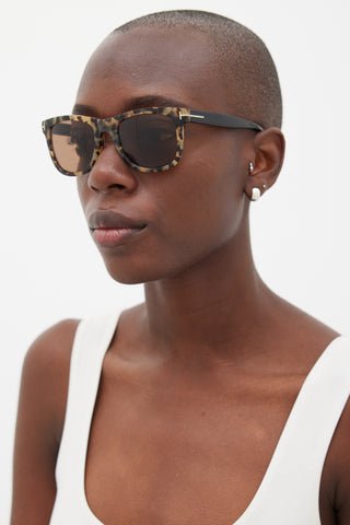 Tom Ford Brown 
Beige Square TF336 Leo Sunglasses