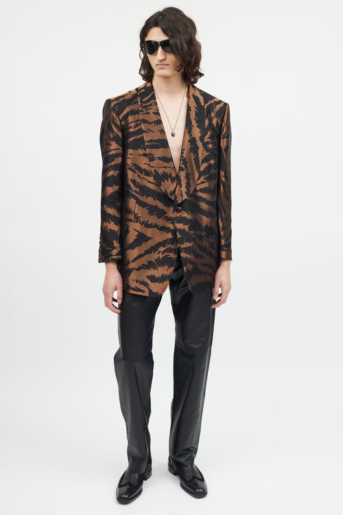 Tom Ford Black 
Bronze Metallic Shawl Collar Blazer