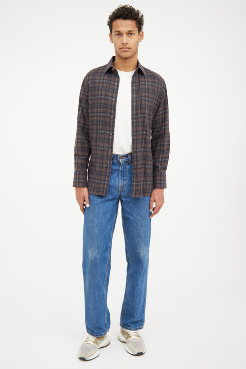 Tom FordBrown Flannel Shirt