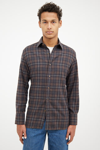 Tom FordBrown Flannel Shirt