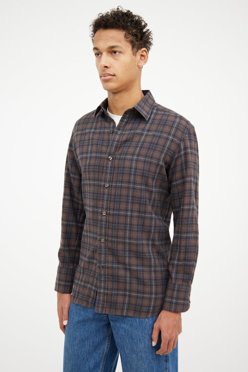 Tom FordBrown Flannel Shirt