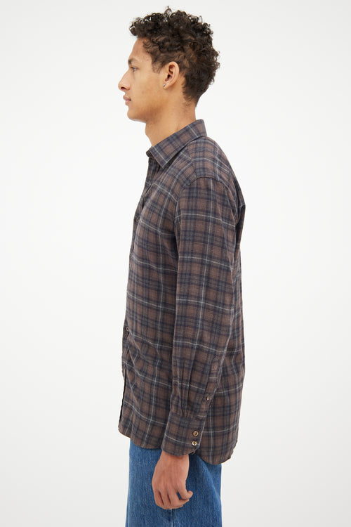 Tom FordBrown Flannel Shirt