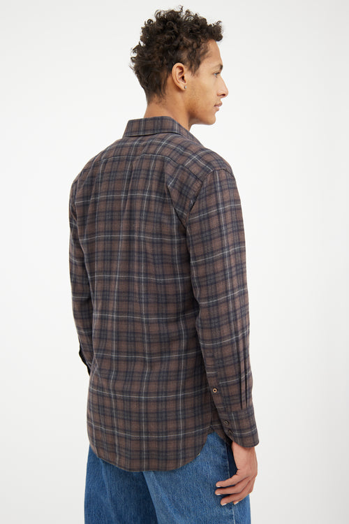 Tom FordBrown Flannel Shirt