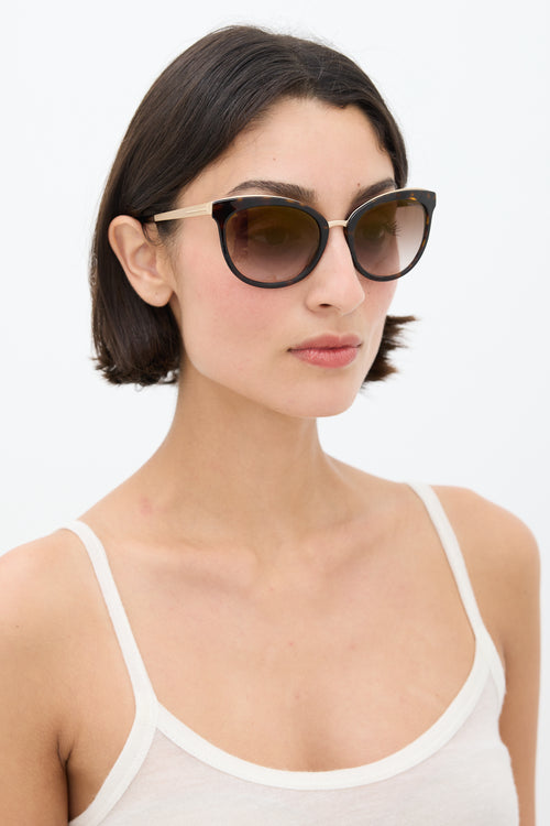 Tom Ford Brown 
Gold TF461 Tapered Sunglasses