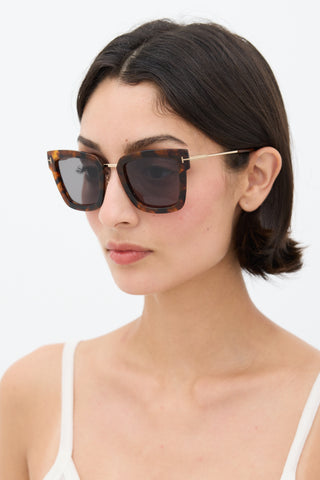 Tom Ford Brown 
Gold TF573 Sunglasses