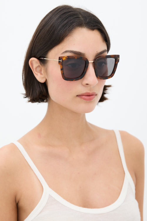 Tom Ford Brown 
Gold TF573 Sunglasses