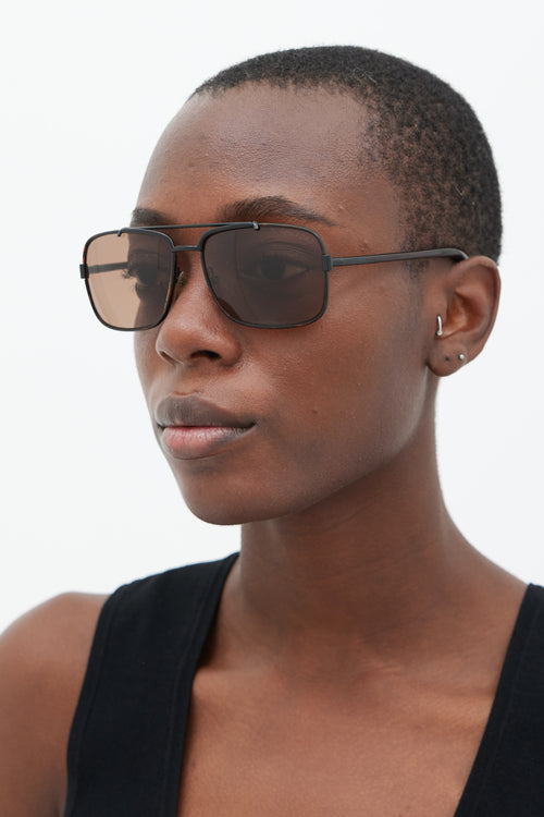 Tom Ford Brown Martine Aviator Sunglasses