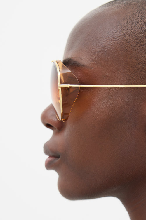 Tom Ford Gold 
Brown TF900 Jack Aviator Sunglasses