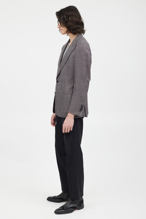 Tom Ford Navy 
Pink Wool Houndstooth Blazer