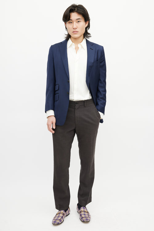 Tom Ford Navy Wool Four Pocket Blazer