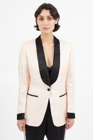 Tom Ford Pink 
Black Shawl Blazer