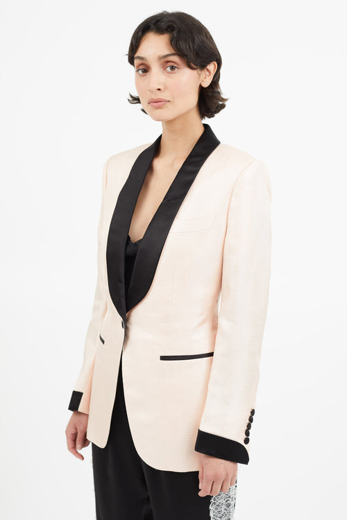 Tom Ford Pink 
Black Shawl Blazer