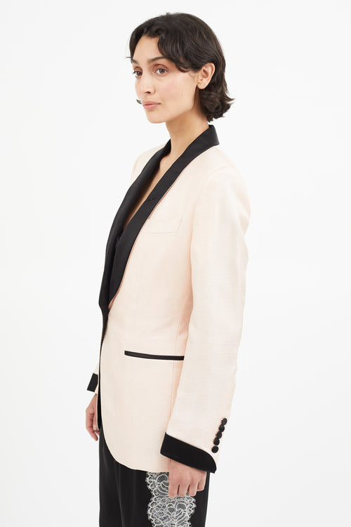 Tom Ford Pink 
Black Shawl Blazer