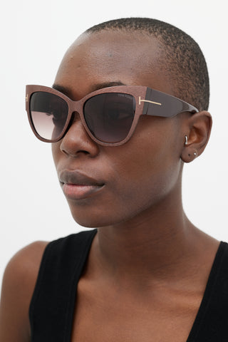 Tom Ford Pink 
Burgundy Anoushka Sunglasses