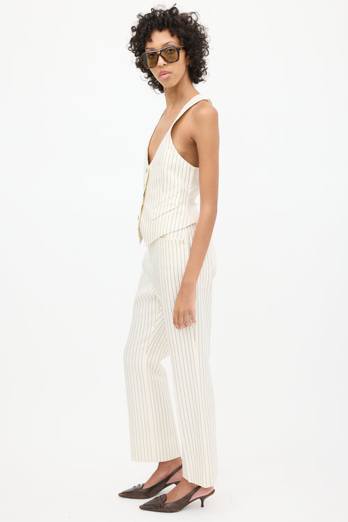 Tom Ford White 
Black Pinstripe Vest 
Pant Suit