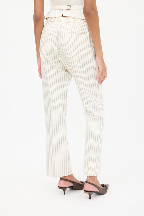 Tom Ford White 
Black Pinstripe Vest 
Pant Suit