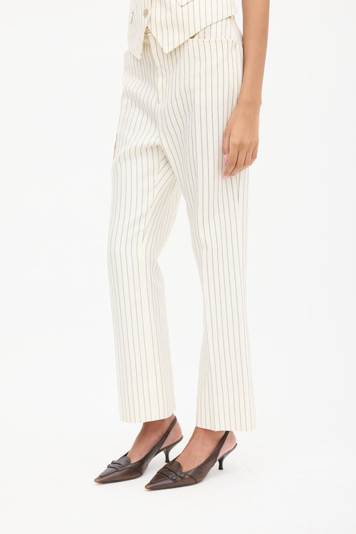 Tom Ford White 
Black Pinstripe Vest 
Pant Suit